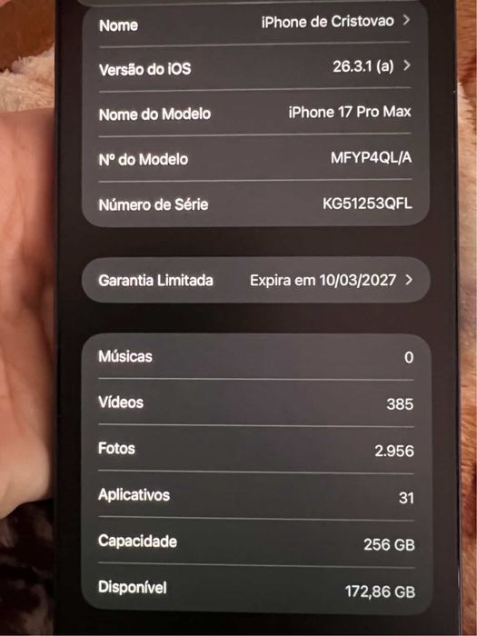 Iphone 17 pro max 256 gb na garantia