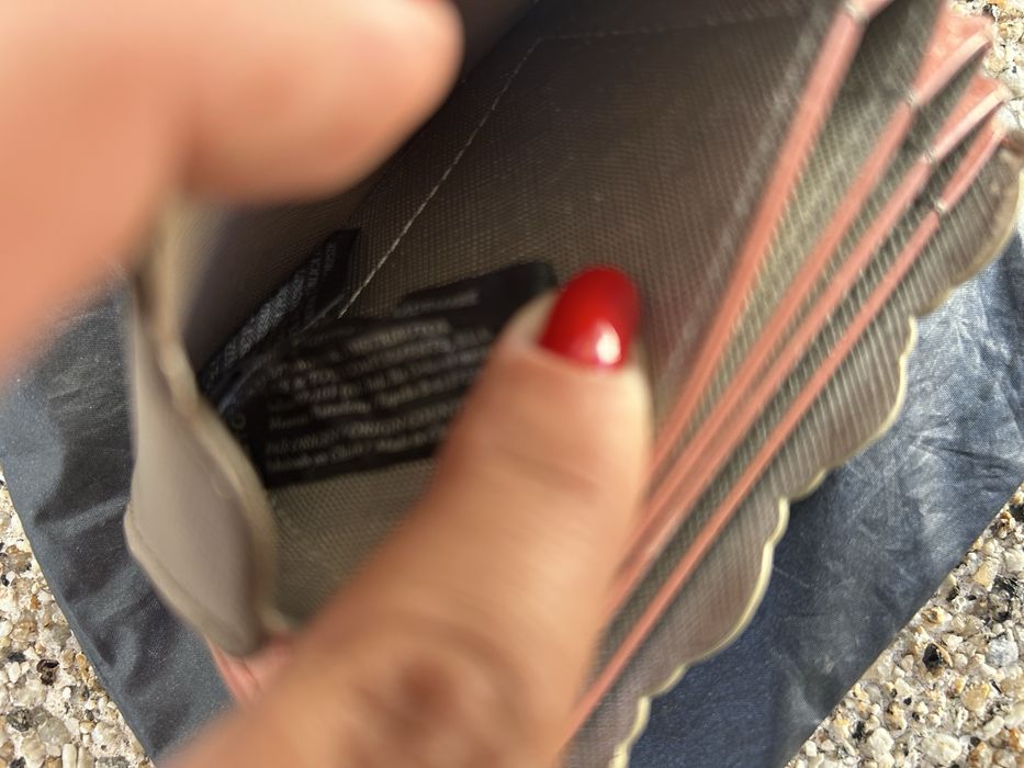 Carteira Porta-Cartões TOUS em Fole Cinzento e Rosa (Com Saco)