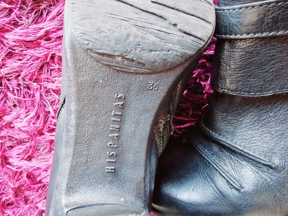 Botins pretos de pele - HISPANITAS - Tamanho 36