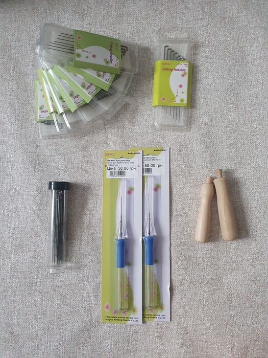 Шерсть для валяния, иголки, держатели SKC, иглы для ковровой вышивки