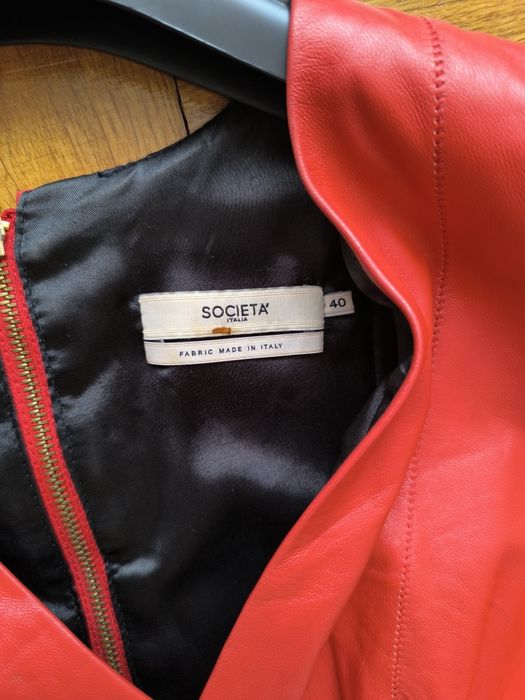 SOCIETA ITALIA sukienka skóra naturalna r.40