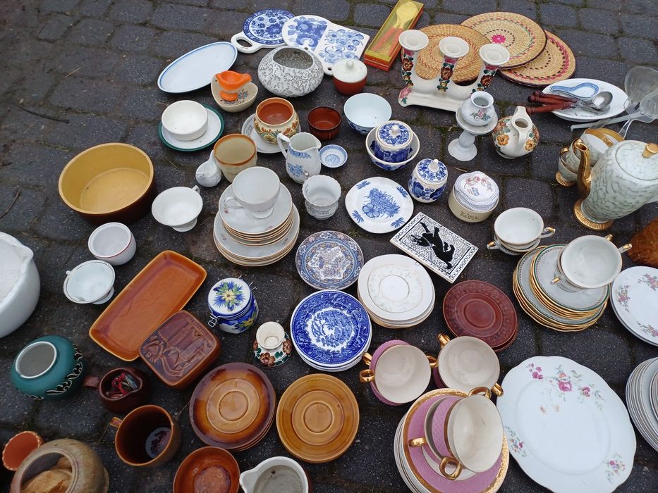 Talerze wazony ceramika porcelana zastawa porcelit PRL filiżanki dzban