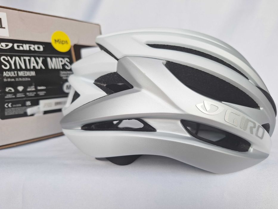 Kask rowerowy Giro Syntax Mips Mat White Silver M 55-59cm