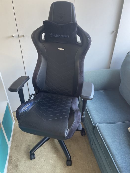 Cadeira NOBLECHAIRS EPIC PU leather Black/Blue