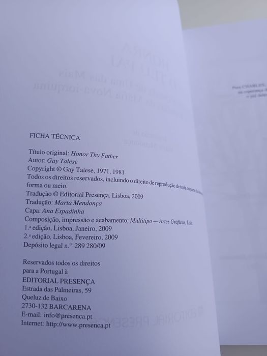 Honra o teu pai - gay talese