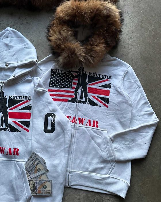 Zip-Hoodie USA Britian Зипка с мехом и флагами opium y2k archive