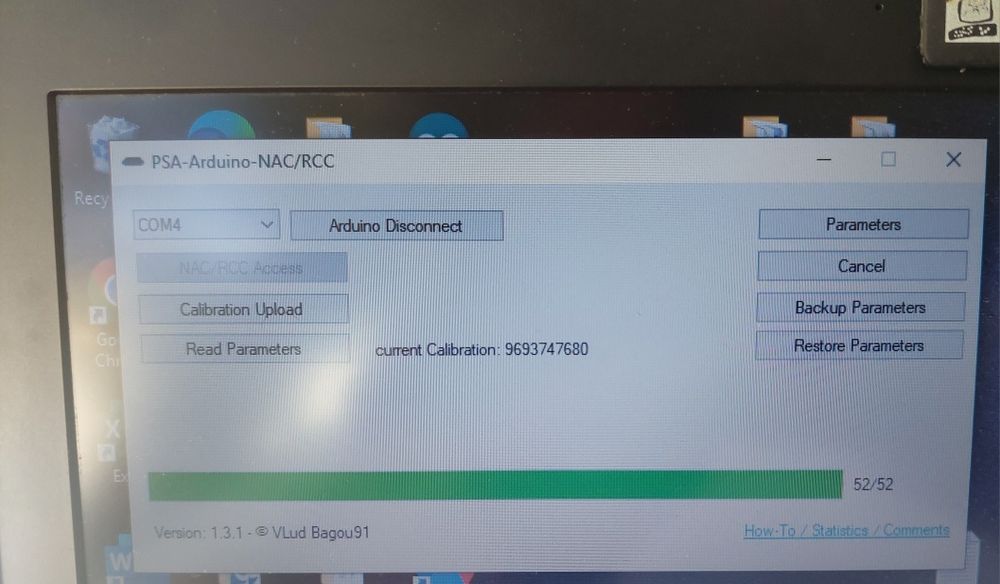 Arduino PSA Diag - reconfigurações NAC PSA Peugeot Citroen