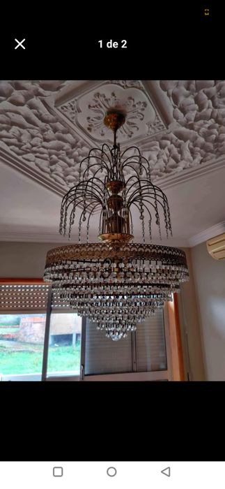 Candeeiro em cristal cromado