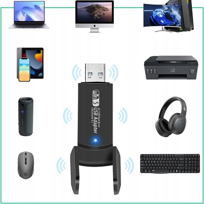 Karta Sieciowa Wifi Adapter Usb 3.0 1300 Mbps 5Ghz