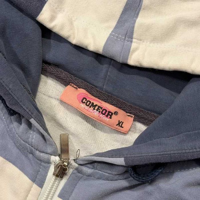 Vintage Bluza Y2K Striped Zip Up Hoodie Coquette Swag Japan Trendy