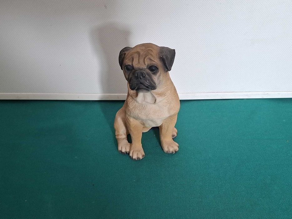 Cão Boxer, vintage, artesanal, com 17cm