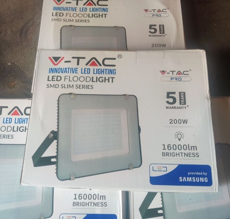 Nowy Halogen Naświetlacz LED Samsung V-TAC 200W 230V 16000lm 6400K