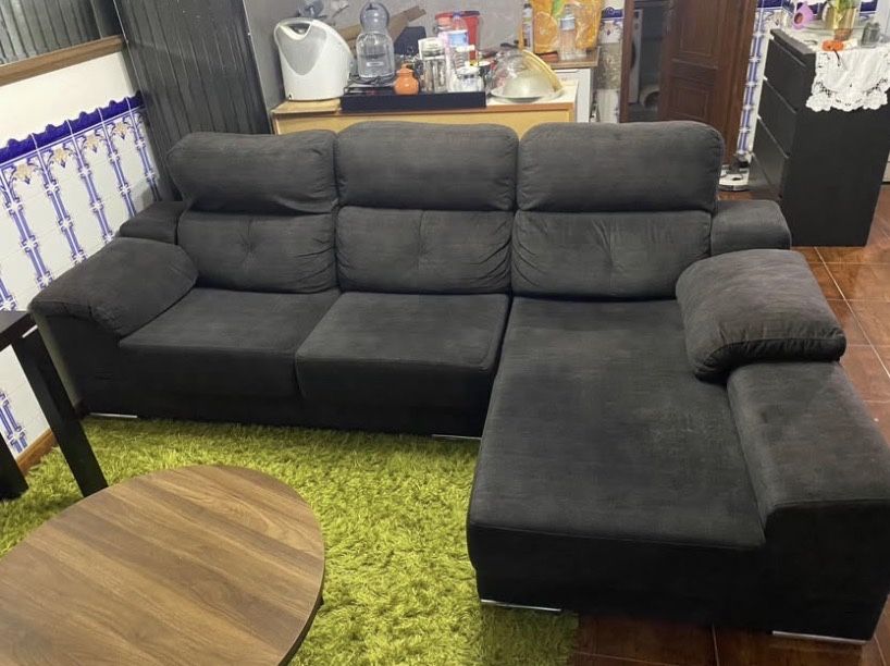 Sofá Chaise Longue + 2 Bancos | Anti-arranhões