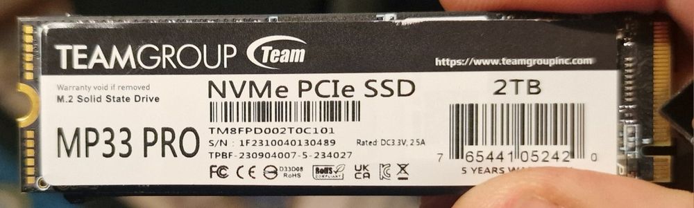 Disco NVMe M2 2GB com dissipador de calor