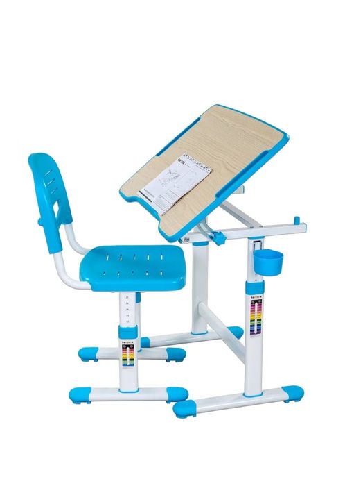 Комплект парта і стілець-трансформери fundesk Piccolino II Blue