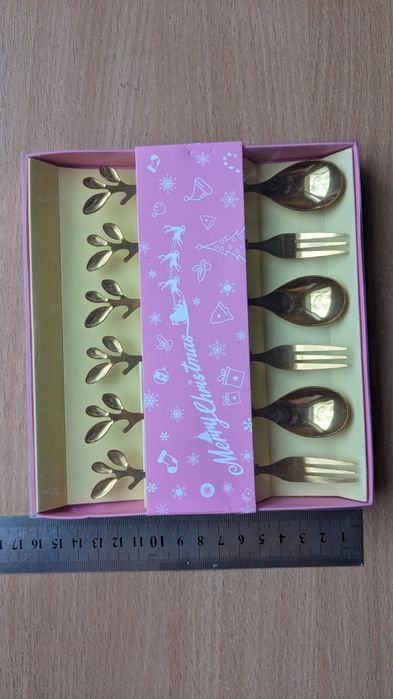 Подарунковий Новорічний набір ложечки та виделки
