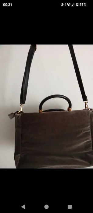 Mala cinzenta  veludo