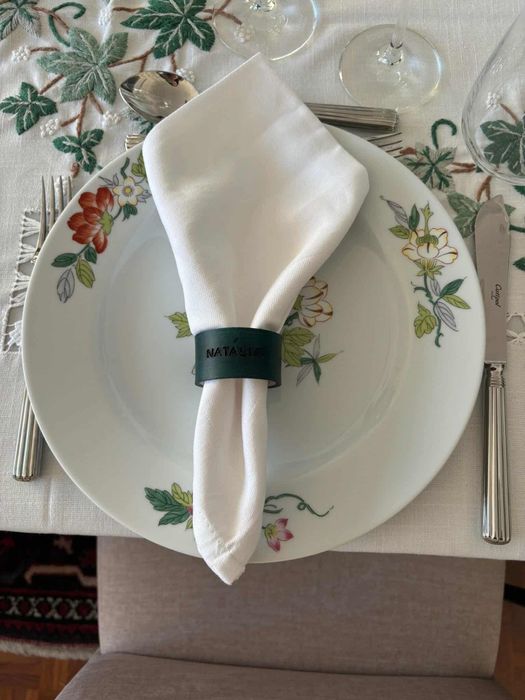 NATAL - Argolas para guardanapos em couro personalizadas