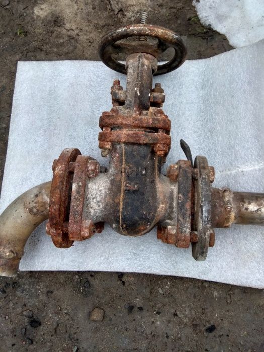 Задвижка Ду 50,Ру 10 с 2-мя фланцами нерж с отводом