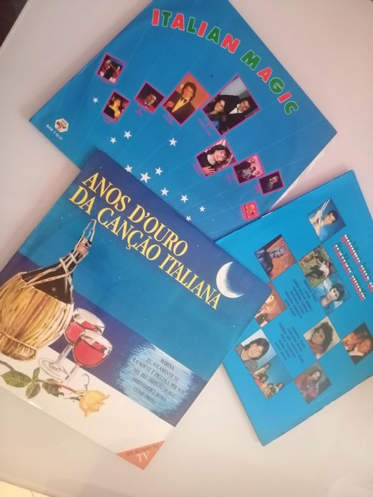 Conjunto de 3 Discos de Vinil Musica italiana