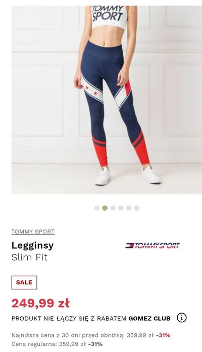 Getry leginsy Tommy Hilfiger Sport nowe M