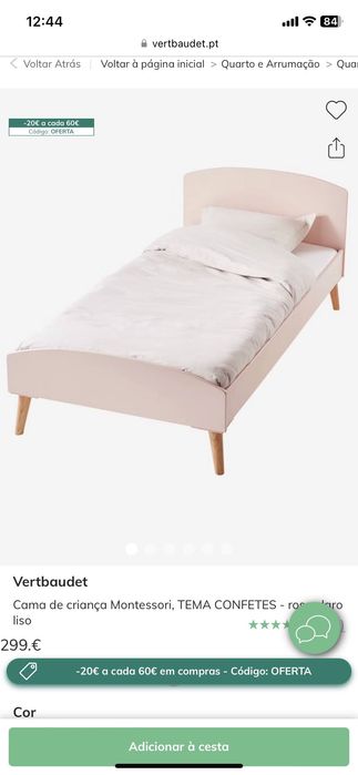 Cama Vertbaud rosa