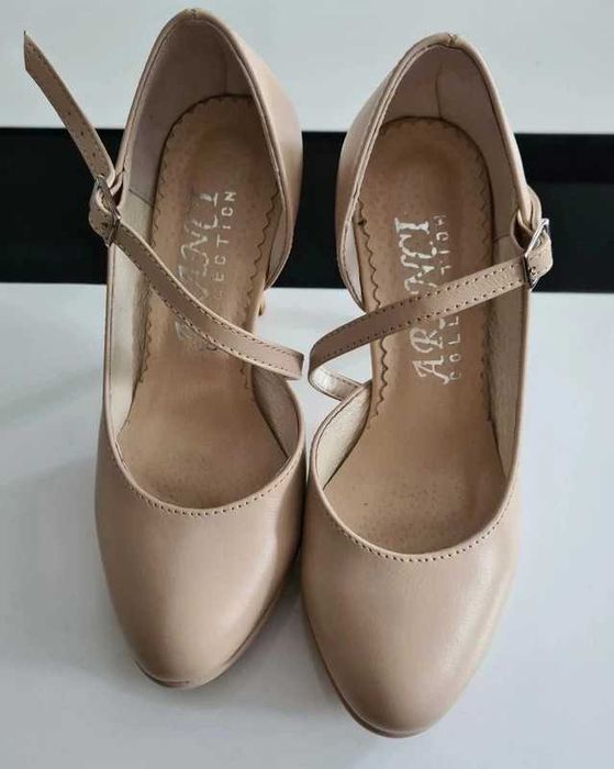 Szpilki skórzane mała stopa rozmiar 34