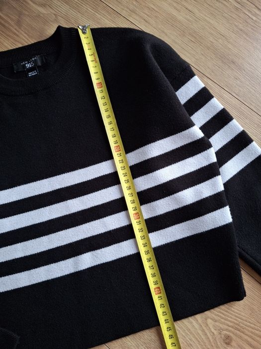 146cm 152cm, New Look dziewczęcy sweter z wiskozy, czarno biały swetr