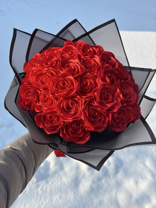 Букет з атласної стрічки