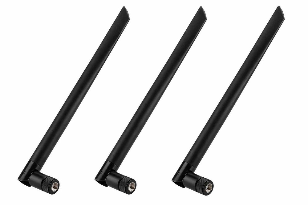 Anteny WiFi 6 dBi | 3 szt. | 2.4 GHz / 5.8 GHz | RP-SMA