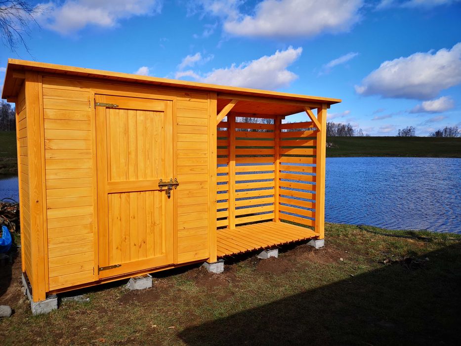 Drewutnia 2 x 1,1m + domek narzędziowy 2 x 1,1m z dachem prostym