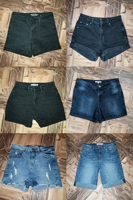 Джинсовые шорты высокая посадка H&M,Bershka.