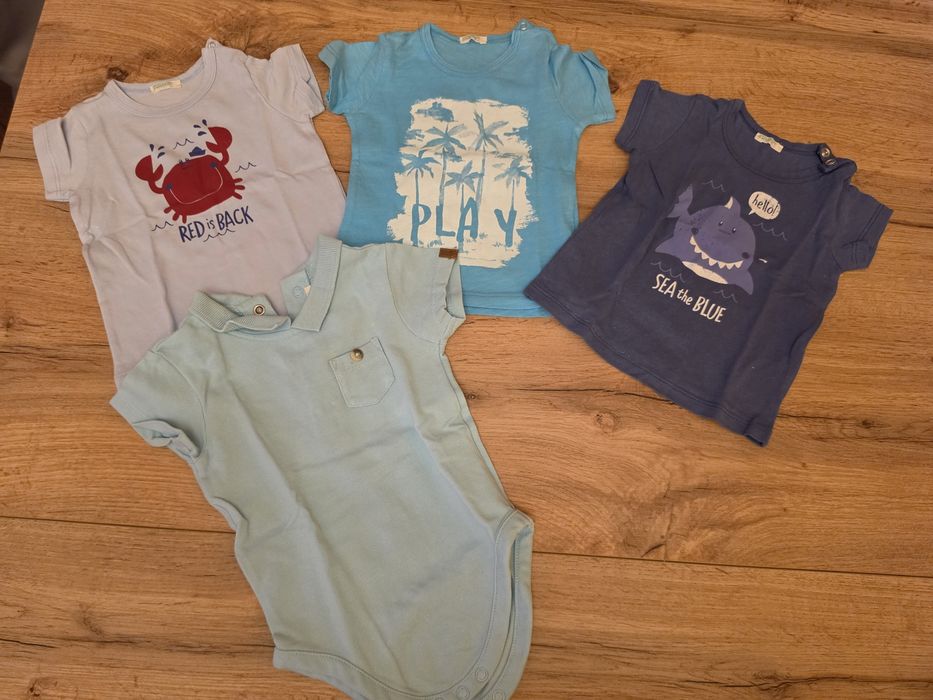 Conjunto de 4 t-shirts, tamanho 3-6 meses