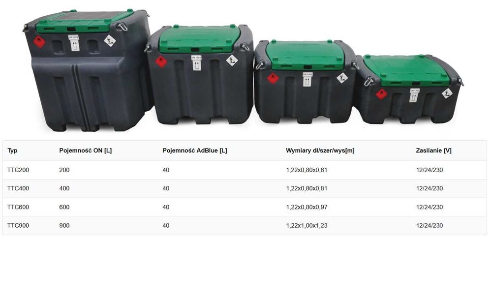 Mobilny Zbiornik Paliwa Oleju Napędowego/AdBlue JFC TT COMBI 900L