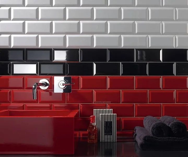 5 Caixas Azulejo Primus Vitoria Biselado 10x20 (Vermelho) 5m2