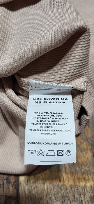 Beżowa bluzka prążek damska bawełna premium uni