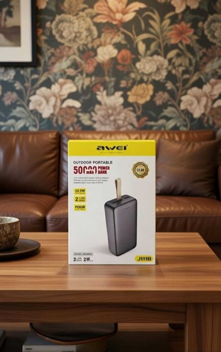 Повербанк 50000 mAh швидка зарядка 22,5w 3 виходи портативний