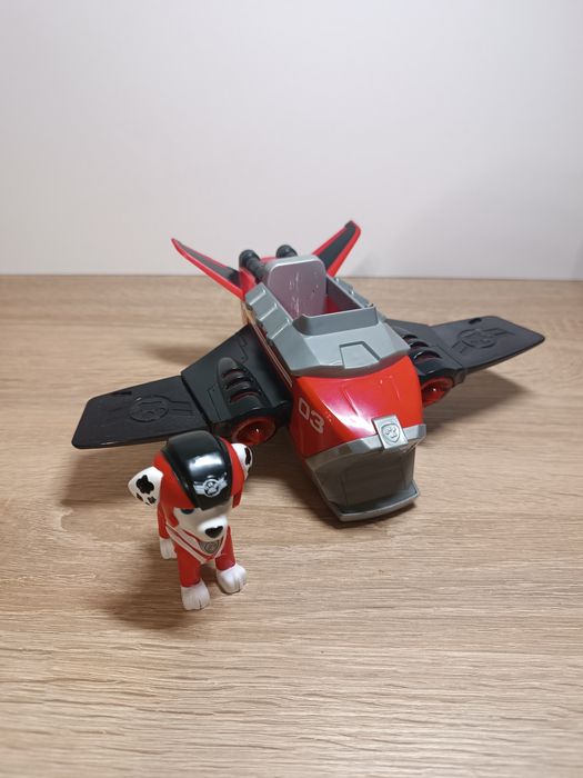 Psi Patrol Jet Rescue Marshall i samolot strażacki pojazd i figurka