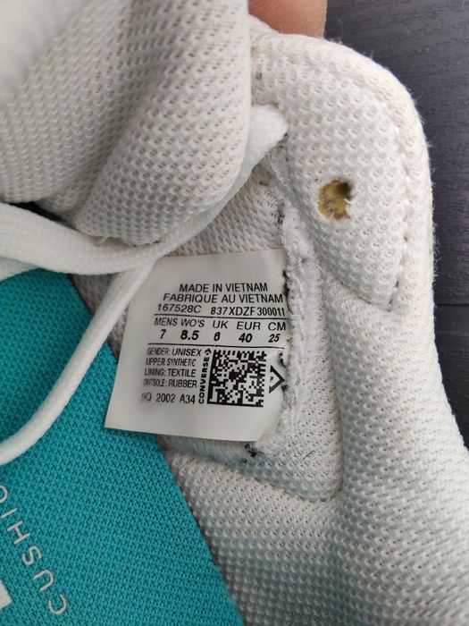 Sapatilhas Converse Unissexo 40, branco e azul claro, edição limitada.