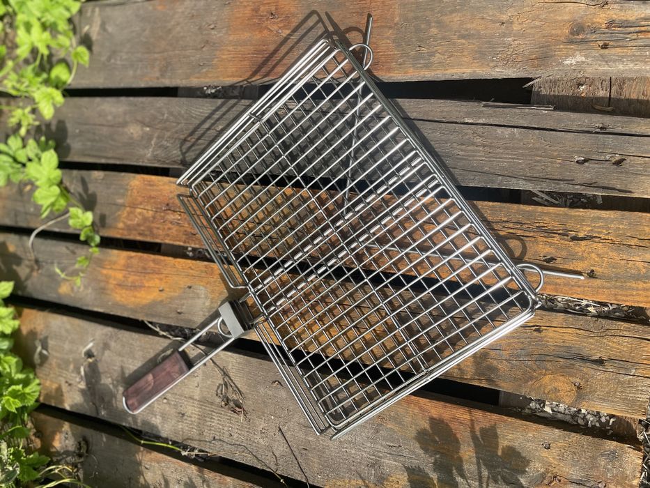 Решітка нержавійка гриль для барбекю 30х40х4/решетка сетка для мангала