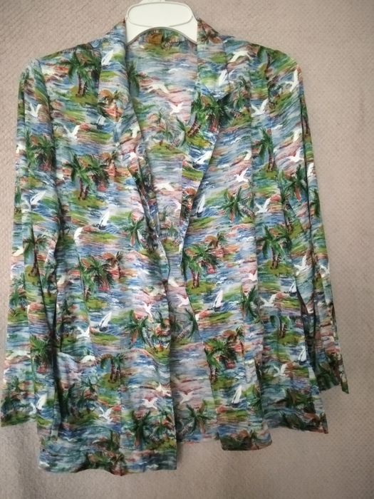 Żakiet/narzutka/koszula w palmy retro vintage r. 38 lata 80