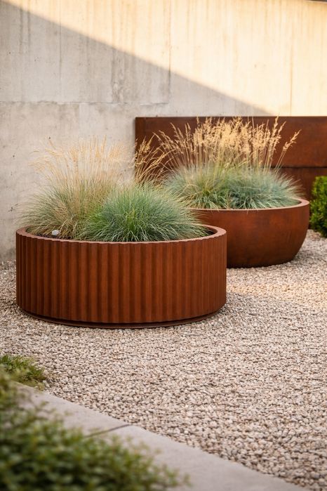 Duża donica na drzewo, palmy donice na wymiar . Corten i malowane