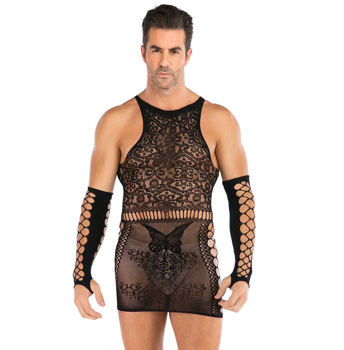 MĘSKA bielizna koszula nocna komplet erotyczny kostium