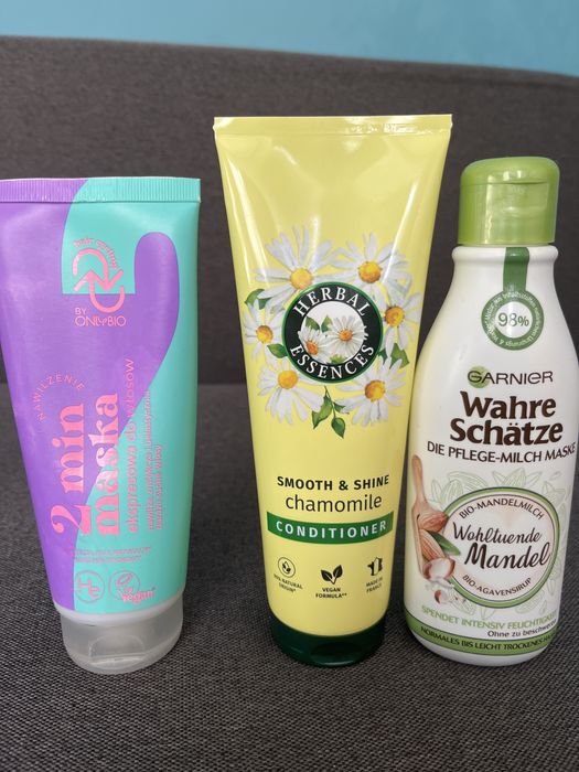 Zestaw odzywka szampon  Onlybio ,Isana ,Herbal Essences  Garnier