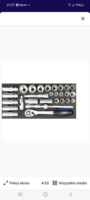 Zestaw gniazd Hyundai, 29-częściowy 1/2"