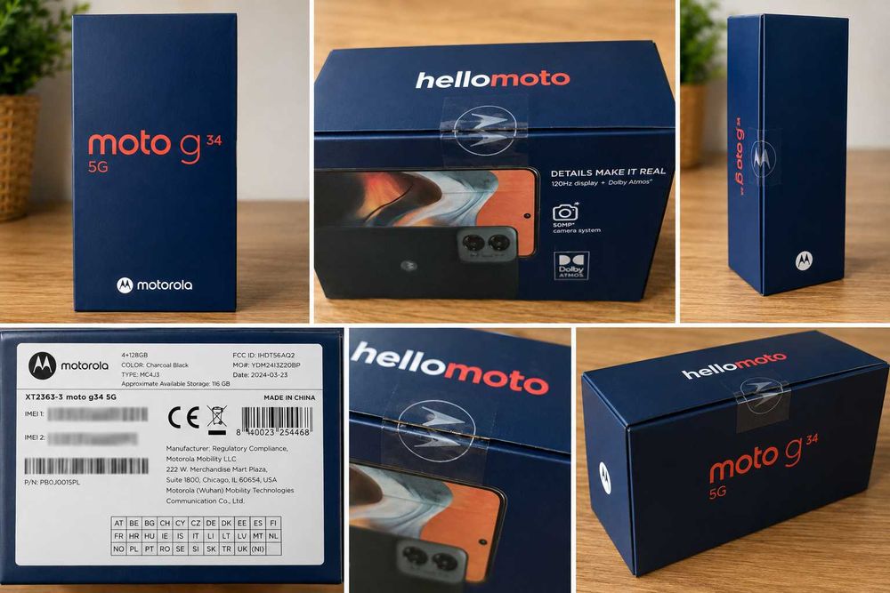 Motorola Moto G34 5G 4/128 GB – NOWA, fabrycznie zapakowana + ładowarka