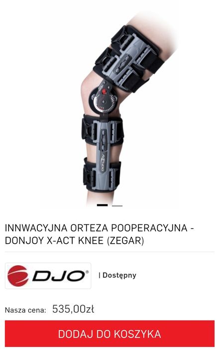 Innowacyjna orteza pooperacyjna - DonJoy X-ACT ROM Knee (zegar)