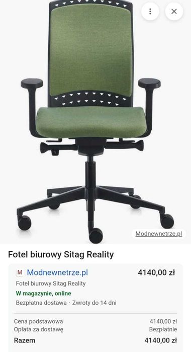 Fotel biurowy SITAG REALITY czarny fotele krzesła  biuro dom pokój