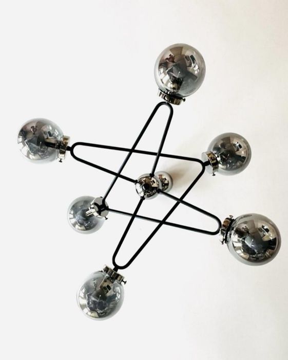 Lampa wisząca kule salon chrom 6xE314