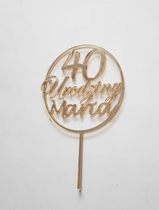 Topper spersonalizowany złoty